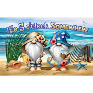 Briarwood Lane Summer Doormat 30x18 Indoor Outdoor 5 O'clock Beach Gnomes For Summer Doormat - 1 of 4