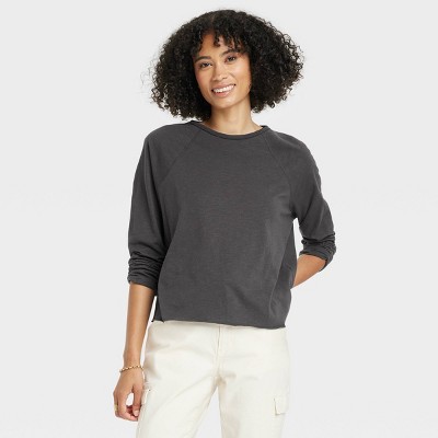 teacher Cereal oxygen Women's Long Sleeve T-shirt - Universal Thread™ Dark Gray L : Target