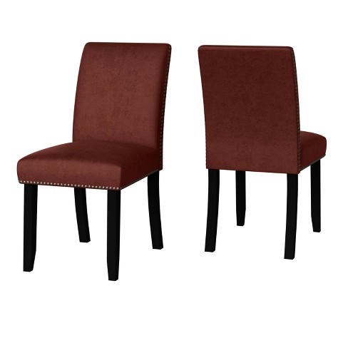 Set Of 2 Manassa Armless Dining Chairs, Nailhead Dining Chairs Set Of 4 Black