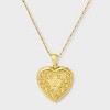 14K Gold Dipped Heart Charm Initial Necklace - A New Day™ Gold - 2 of 4