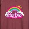 Women's - Barbie - Barbie Logo Rainbow Lightweight French Terry Wide Neck Long Sleeve Shirt - 2 of 4