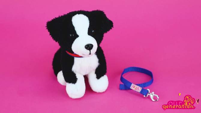 Our Generation Border Collie Puppy with Posable Legs 6&#34; Pet Dog Plush, 2 of 6, play video