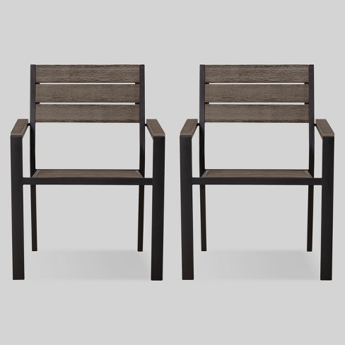 Mantega 2pk Faux Wood Patio Dining Chair Project 62