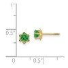 Black Bow Jewelry Kids 4mm Synthetic Emerald Screw Back Stud Earrings in 14k Yellow Gold - 4 of 4