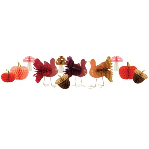 Meri Meri Mixed Thanksgiving Honeycomb Decorations (Pack of 11) - 1 of 4