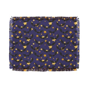 Avenie Halloween Bats 56"x46" Woven Throw Blanket - Deny Designs - 1 of 4