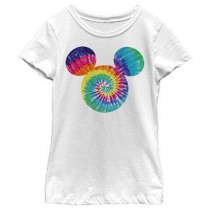 Girl's Disney Mickey Mouse Tie-Dye Silhouette T-Shirt - 1 of 4