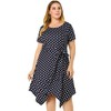 Agnes Orinda Women's Plus Size Polka Dots Wedding Elegant Spring Summer Midi Shirt Dresses - 3 of 4