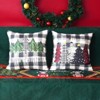 Christmas Pillow Covers 18x18 Inch Set of 2 Gray and White Trees Buffalo Plaid Decorative - 4 of 4