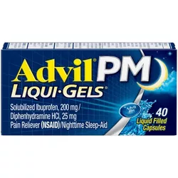 Advil PM Liqui-Gels Pain Reliever/Nighttime Sleep Aid Liquid Filled Capsules - Ibuprofen (NSAID)