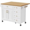 JUJABU 52'' Embossed Texture Kitchen Island with Spice Rack, Drop Leaf and Adjustable Shelf - 2 of 4