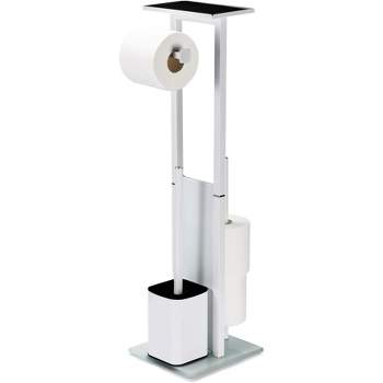 Bamodi Toilet Paper Stand with Toilet Brush and Roll Holder
