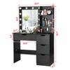 Makeup Vanity Desk with Mirror and Lights, 35 Inch Makeup Table with 4 Drawers and Built-in Power Strip, 3 Model Light Adjustable Dressing Table - 3 of 4
