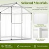 Tangkula 6 x 6 FT Greenhouse for Outdoors Large Walk-in Green House w/ Rain Gutters - 4 of 4
