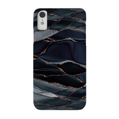 Utart Midnight Marble Deep Ocean Waves Snap iPhone XR Case - Society6