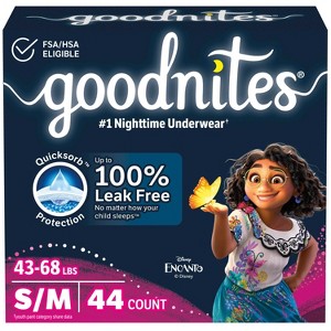 Goodnites Girls' Nighttime Underwear - (Select Size and Count) - 1 of 4