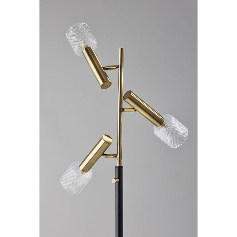 Melvin Antique Brass Floor Lamp (Includes LED Light Bulb) Black - Adesso, 4 of 7