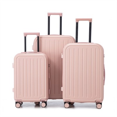 BEAFUP 20"/24"/28" 3 pcs/set in ABS Spinner Wheel Luggage, Carry on Suitcase, with Cup Holder & USB Port