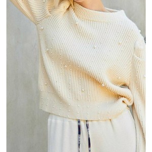 Women's PEARL DETAIL SWEATER - POL - 1 of 3