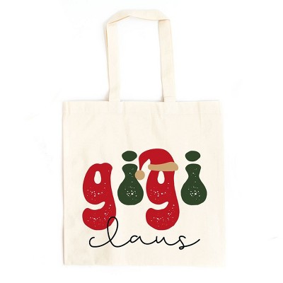 City Creek Prints Gigi Claus Hat Canvas Tote Bag - 15x16 - Natural