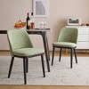 Christopher Knight Home Set of 2 Hannah Mid-Century Modern Upholstered Dining Chairs with Curved Backrest Mint/Black - 2 of 4