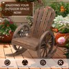Aghana Digitals Carbonized Fir Wood Adirondack Rocker with Wagon Wheel Armrests, Slatted Breathable - 4 of 4