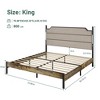 Kumasinova Upholstered Queen/King Bed Frame,Platform Bed Frame Queen//King Size with Charging Station,Queen/King Bed Frame with LED Lights,Brown - 2 of 4