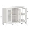 Sideboard Buffet Cabinet with glass door, coffee bar cabinet with 2 open storage shelves and metal handles for living room, hallway and dining room - 3 of 4