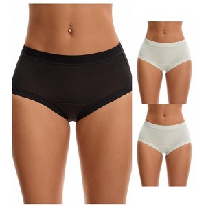 INSPIRE CHIC Women's High Rise Modal Full Coverage Soft Briefs Underwear 3 Packs - 1 of 4