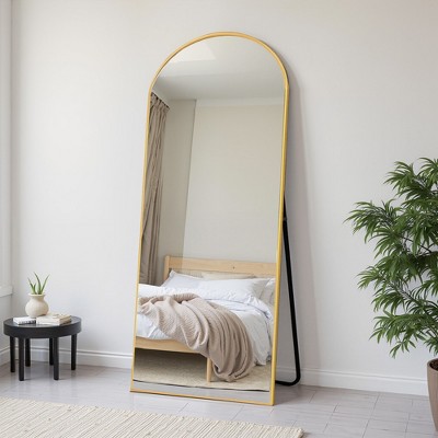 Vynxaria 60"×16.5" Aluminum alloy metal frame wall-mounted full-length mirror for porch,bathroom vanity mirror,floor-to-ceiling mirror,Transparent