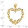Black Bow Jewelry 14k Yellow Gold Floral Cutout Heart Pendant, 26mm - 4 of 4