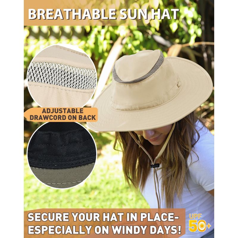 Solaris Fishing Hiking Hat for Men, Safari Sun Hat Wide Brim Boonie UPF 50+, 4 of 7