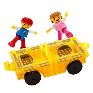 PICASSO-TILES Car Truck with 2 Action Figure Character Set, Magnetic Tiles, Building Blocks, STEM Toys for Kids 3+ - 1 of 4