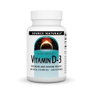 Vitamin-D 10,000 IU by Source Naturals, Inc.  -  240 Softgel - 1 of 3