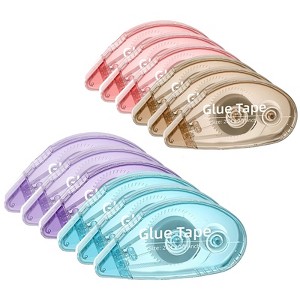 Itopfox 12 Pack Scrapbook Tape, Double Sided Adhesive Roller for Crafts, Glue Runner for Scrapbooking Journal Supplies, School Office Teacher Supply - 1 of 4