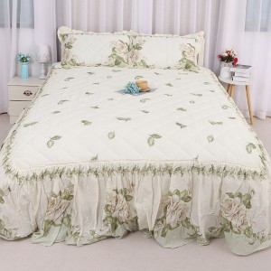 Acoinel Lightweight Cotton Bedspread Set Green Leaves - 1 of 4