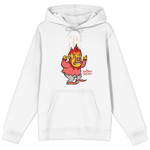 The Year Without Santa Claus Heat Miser With Raised Hands Men's White Graphic Hoodie - 1 of 3