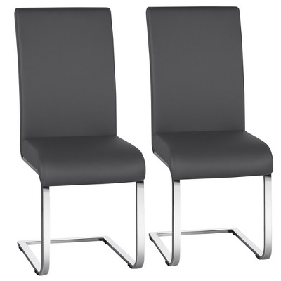 Yaheetech 2PCS PU Leather Dining Chairs Furniture for Kitchen, Dining Room
