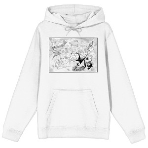 Seven Deadly Sins Manga Character Art Long Sleeve White Adult Hooded Sweatshirt - 1 of 3