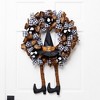 Northlight Witch with Bows and Ornaments Halloween Wreath - 24" - Orange and Black - Unlit - 2 of 4