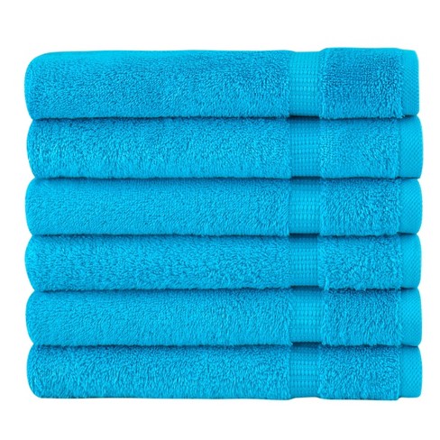 Aqua Blue Cotton Hand Towels Set of 4