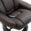 PU Leather Massage Recliner Chair with Ottoman, 10-Point Vibration Massage, Remote Control, and Swivel Wood Base - 2 of 4