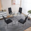 KTMBDW Dining Chairs Set of 4, PU Leather Kitchen Chairs with Padded High Back and Metal Legs for Dining Kitchen Living Room - 3 of 4