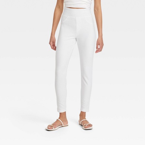 Women's High Waisted Jeggings - A New Day™ White L : Target