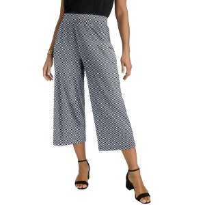 Jessica London Stretch Knit Wide Leg Crop Pant - 1 of 4