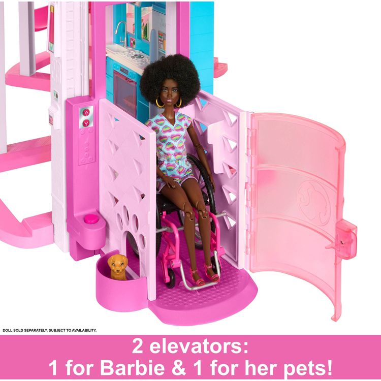 2 elevators: 1 for Barbie & 1 for her pets! 
