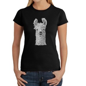 LA Pop Art Women's Word Art T-Shirt - Llama - 1 of 4