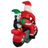Northlight LED Lighted Santa and Penguin on Motorcycle Outdoor Christmas Inflatable - 5' - 4 of 4