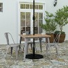 Merrick Lane Indoor/Outdoor Dining Table with Umbrella Hole, 36" Square All Weather Poly Resin Top and Steel Base - 2 of 4