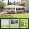 10x20ft White Party Canopy Tent w/6 Removable Sidewalls, Quick-Setup Outdoor Gazebo for Weddings, Backyard Events, Includes Stakes & Windproof Ropes - 4 of 4